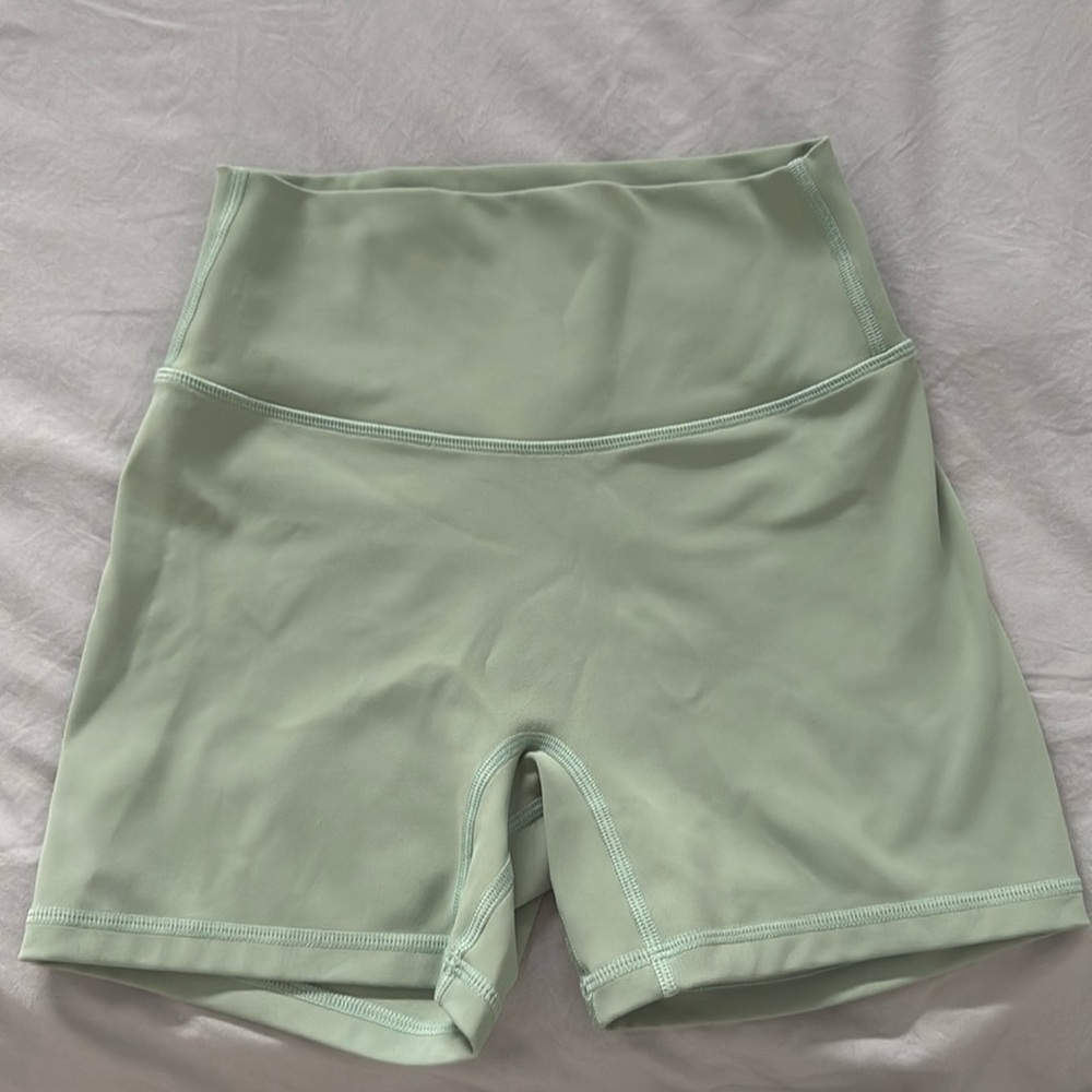Mint green biker short ON SET 💚